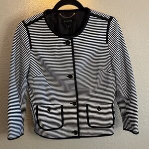Talbots Women's Black and White Striped Blazer/ Size 6